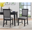 Del Mar Black and Grey Linen Dining Room Chair (Set of 2)