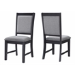 Del Mar Black and Grey Linen Dining Room Chair (Set of 2)