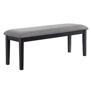 Del Mar 49&quot Black and Grey Linen Dining Bench