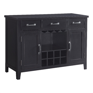Del Mar 52&quot Black Server with Wine Bottle Storage
