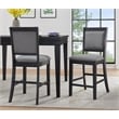 Del Mar Black and Grey Linen Counter Height Chair (Set of 2)