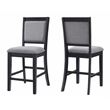 Del Mar Black and Grey Linen Counter Height Chair (Set of 2)