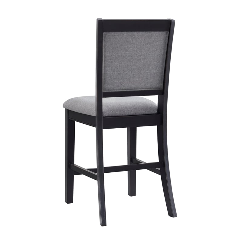 Del Mar Black and Grey Linen Counter Height Chair (Set of 2)