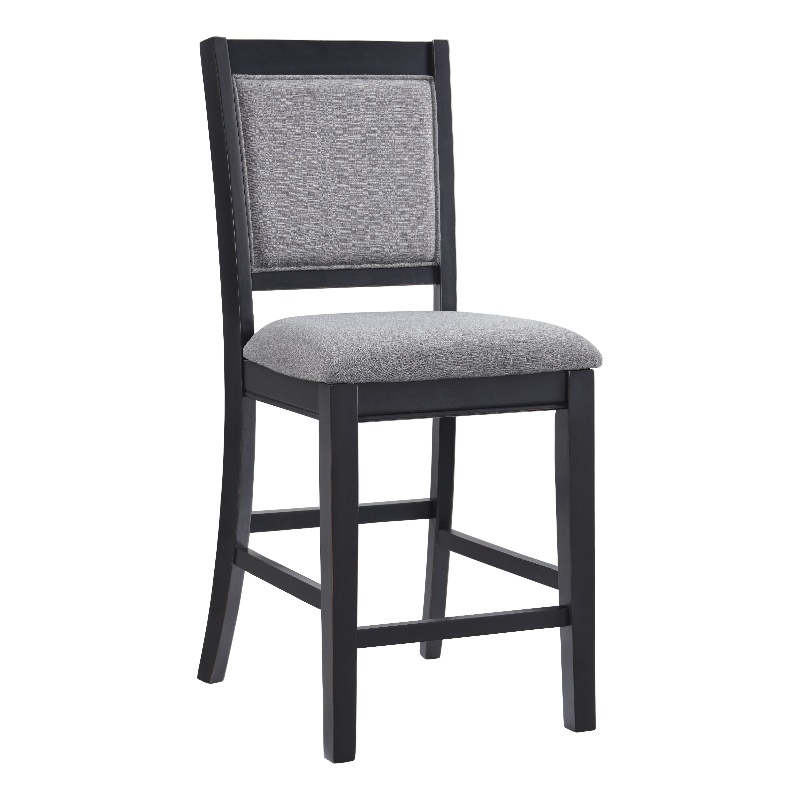 Del Mar Black and Grey Linen Counter Height Chair (Set of 2)