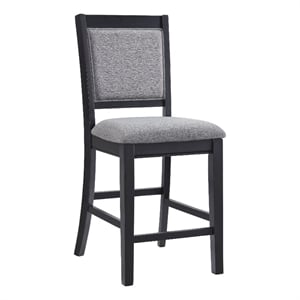 Del Mar Black and Grey Linen Counter Height Chair (Set of 2)