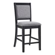 Del Mar Black and Grey Linen Counter Height Chair (Set of 2)