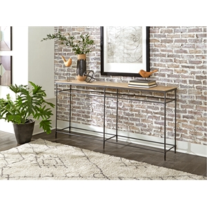 Fenway 74&quot Mango Solid Wood and Metal Sofa Console Table