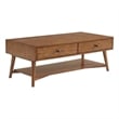 Mid-Century Modern 48&quot 2-Drawer Brown Cinnamon Wood Coffee Table