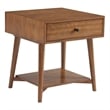Mid-Century Modern 22&quot 1-Drawer Brown Cinnamon End Table