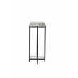 View Point White Genuine Marble Top 24-Inch Tall Modern Accent End Table