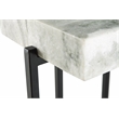 View Point White Genuine Marble Top 24-Inch Tall Modern Accent End Table