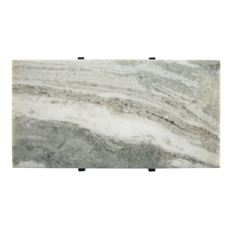 View Point White Genuine Marble Top 24-Inch Tall Modern Accent End Table