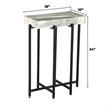 View Point White Genuine Marble Top 24-Inch Tall Modern Accent End Table