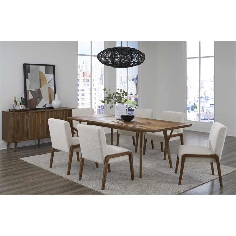 Bixby Upholstered Cream Boucle Fabric Dining Chair (Set of 2)