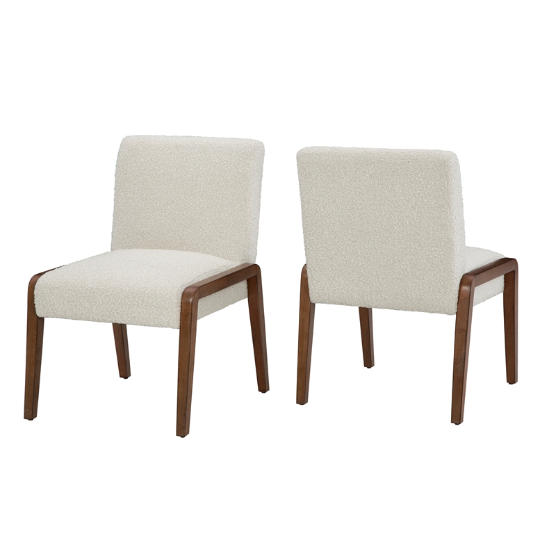Bixby Upholstered Cream Boucle Fabric Dining Chair (Set of 2)