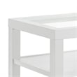 Cordero Wood and Glass Top White End Table with Shelves Storage
