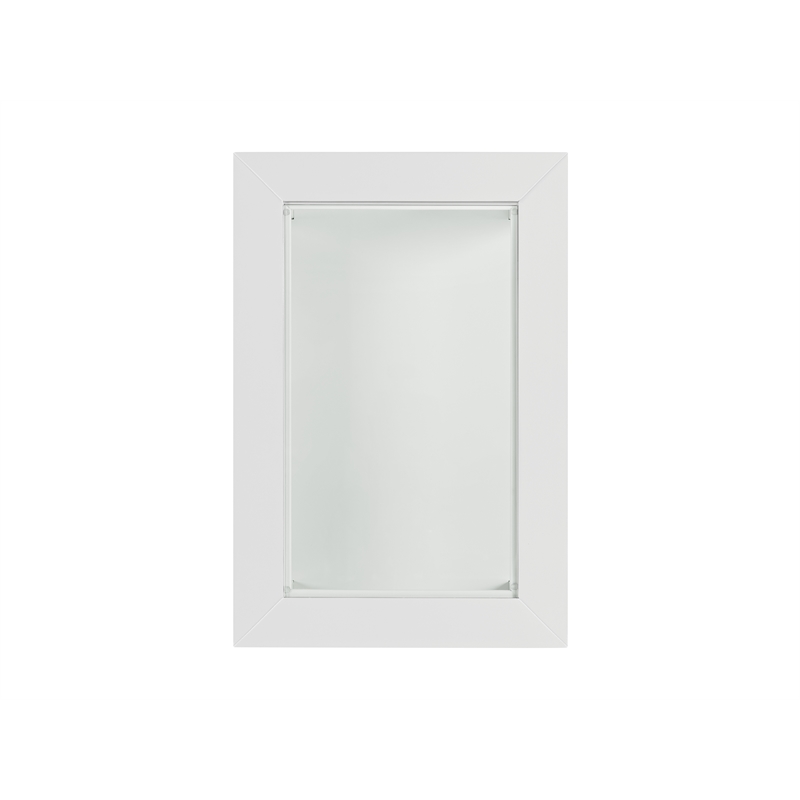 Cordero Wood and Glass Top White Chairside End Table with Shelves Storage