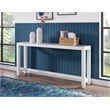 Cordero Wood and Glass Top White Sofa Console Entryway Table