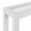 Cordero Wood and Glass Top White Sofa Console Entryway Table
