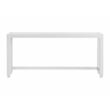 Cordero Wood and Glass Top White Sofa Console Entryway Table