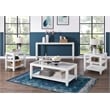 Cordero Wood and Glass Top White Sofa Console Entryway Table