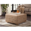 Biscayne Natural 30-Inch Woven Jute and Solid Wood Square Coffee Table