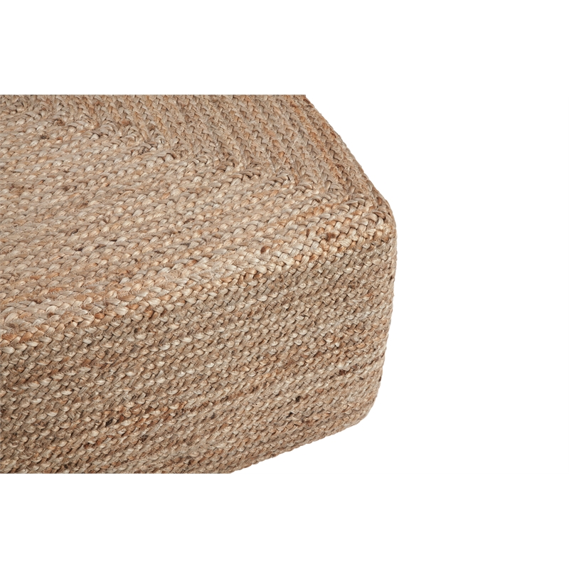 Biscayne Natural 30-Inch Woven Jute and Solid Wood Square Coffee Table