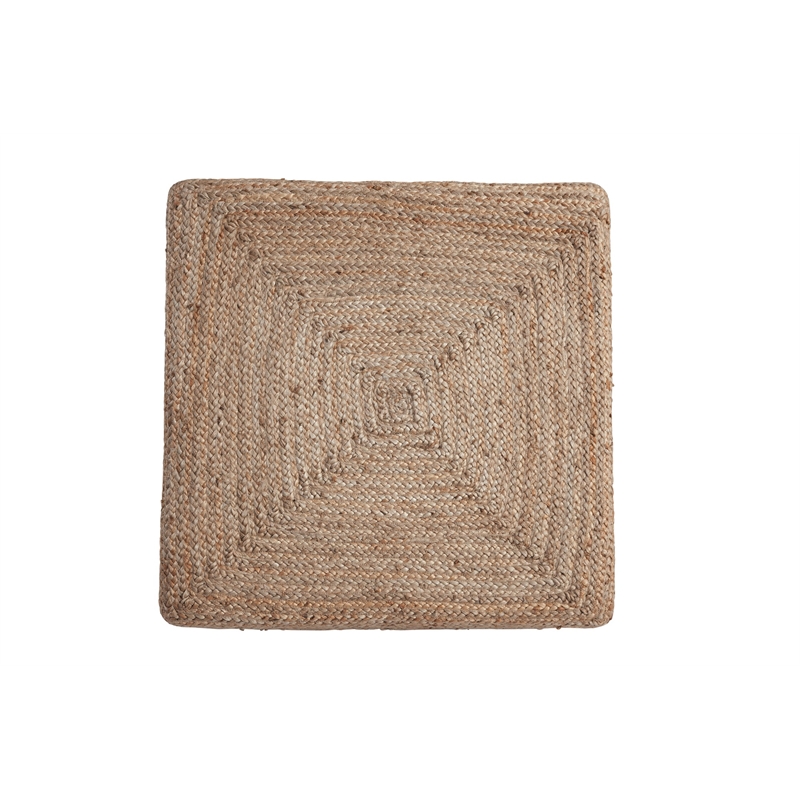 Biscayne Natural 30-Inch Woven Jute and Solid Wood Square Coffee Table