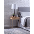 Auckland 25-Inch Tall Solid Wood and Metal Natural End Table
