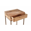 Auckland 25-Inch Tall Solid Wood and Metal Natural End Table