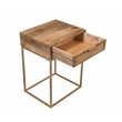 Auckland 25-Inch Tall Solid Wood and Metal Natural End Table