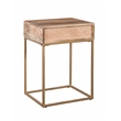 Auckland 25-Inch Tall Solid Wood and Metal Natural End Table