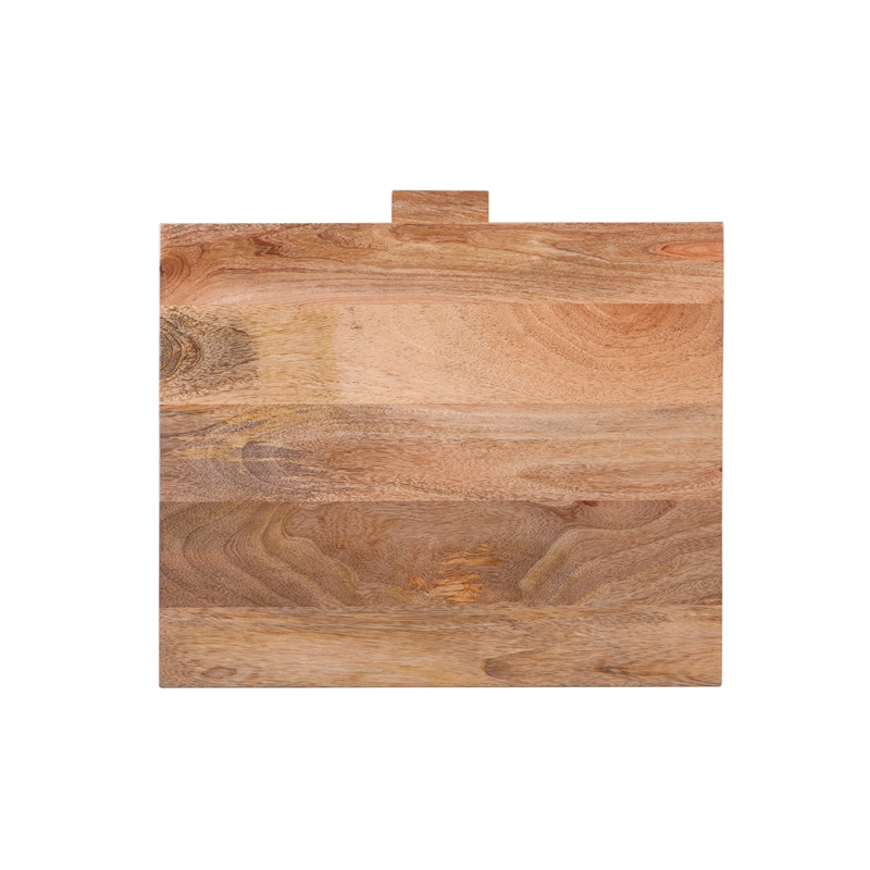 Auckland 25-Inch Tall Solid Wood and Metal Natural End Table
