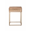 Auckland 25-Inch Tall Solid Wood and Metal Natural End Table