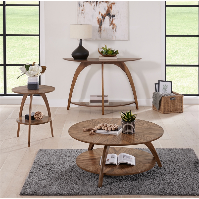 Martin Svensson Home LAX Round Wood Coffee Table in Warm Martin Svensson Home LAX Round Wood Coffee Table in Warm