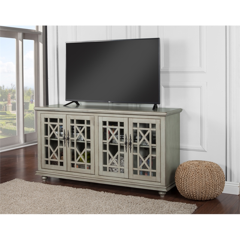 Martin Svensson Home Marche Antique Silver 2-Door Wood TV Stand