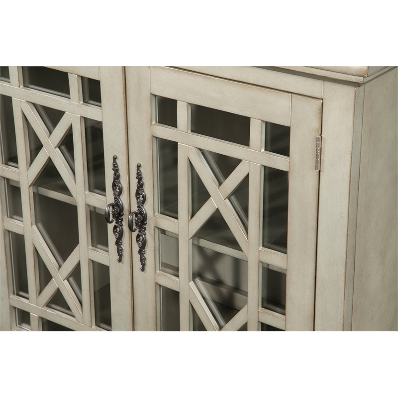 Martin Svensson Home Marche Antique Silver 2-Door Wood TV Stand