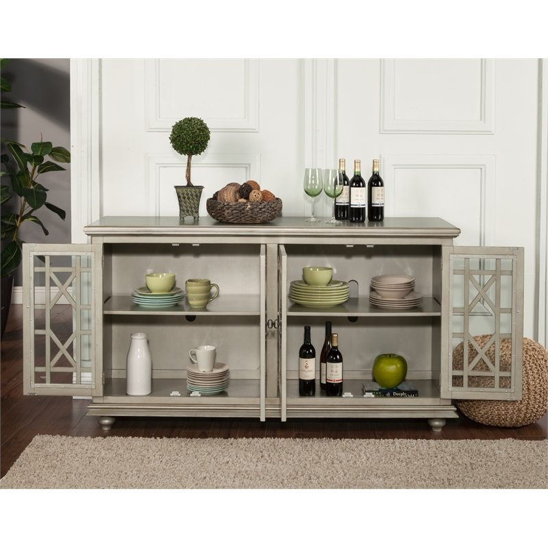 Martin Svensson Home Marche Antique Silver 2-Door Wood TV Stand