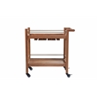 Nouveau 2 Shelf Nutmeg Solid Wood Bar Cart with Stemware Storage