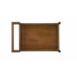 Nouveau 2 Shelf Nutmeg Solid Wood Bar Cart with Stemware Storage