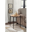 Florence Natural Solid Wood Top and Black Metal Base Round End Table