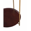 Stevie Round Enameled Black Metal and Wood Tray Top End Table with Storage