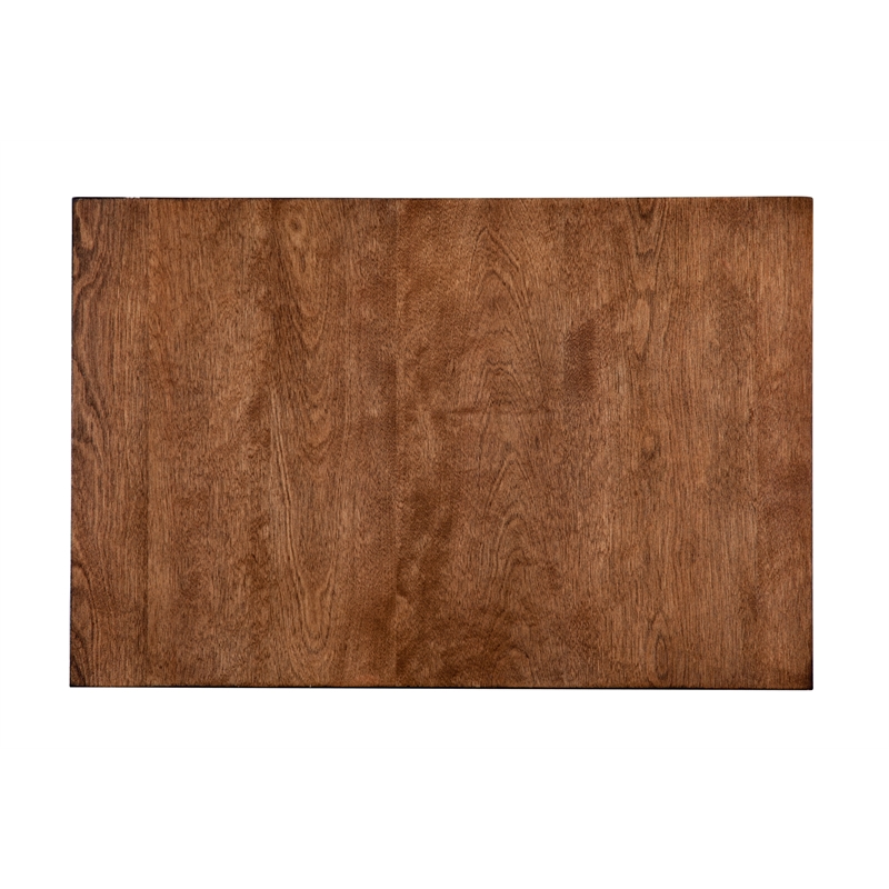 Cinnamon Brown Mid-Century Modern Wood Chairside End Table with Power