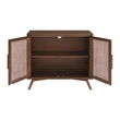 Classic Mid-Century Modern 2-Door Cinnamon Brown Wood Accent Chest