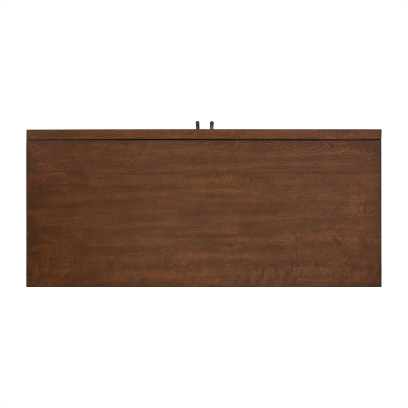 Classic Mid-Century Modern 2-Door Cinnamon Brown Wood Accent Chest