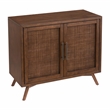 Classic Mid-Century Modern 2-Door Cinnamon Brown Wood Accent Chest