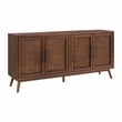 Classic Mid-Century Modern 4-Door Cinnamon Brown Wood TV Stand