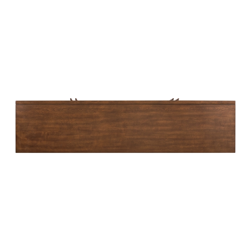Classic Mid-Century Modern 4-Door Cinnamon Brown Wood TV Stand