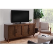 Classic Mid-Century Modern 4-Door Cinnamon Brown Wood TV Stand