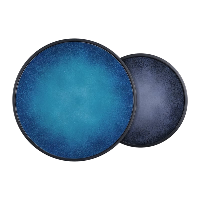 Blue Moon Glass Top Nesting Tables